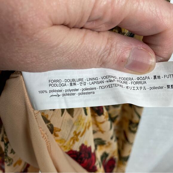 Zara Brown Floral Printed Bloggers Favorite Midi Dress Sz.S NWT - Picture 14 of 16